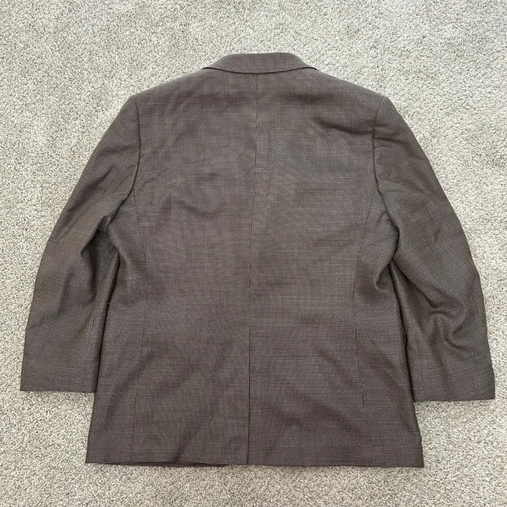 Lauren‎ Ralph Lauren Blazer 42R Brown Silk Wool Houndstooth Sport Coat